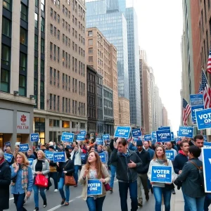 Voters on a New York City street