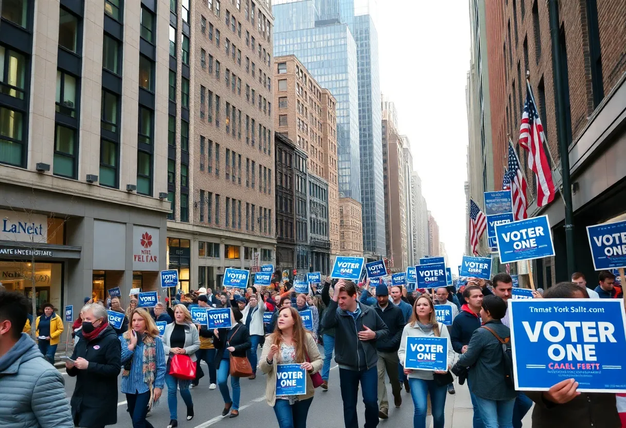 Voters on a New York City street