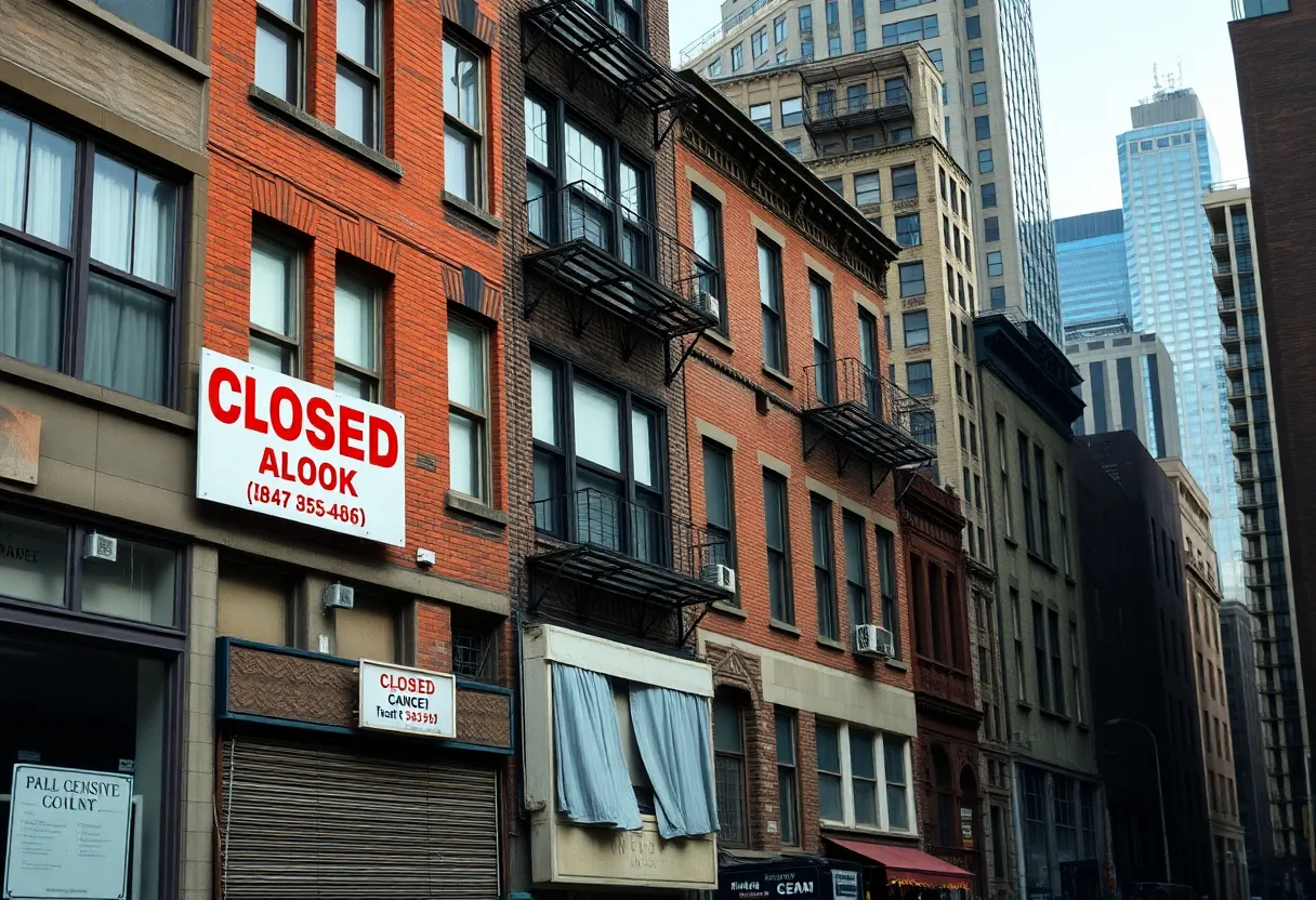 Skyline of New York City focusing on real estate buildings