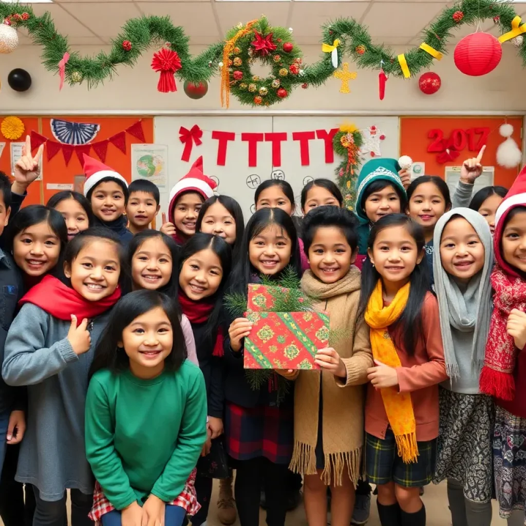 Students celebrating Eid al-Adha in New York City school