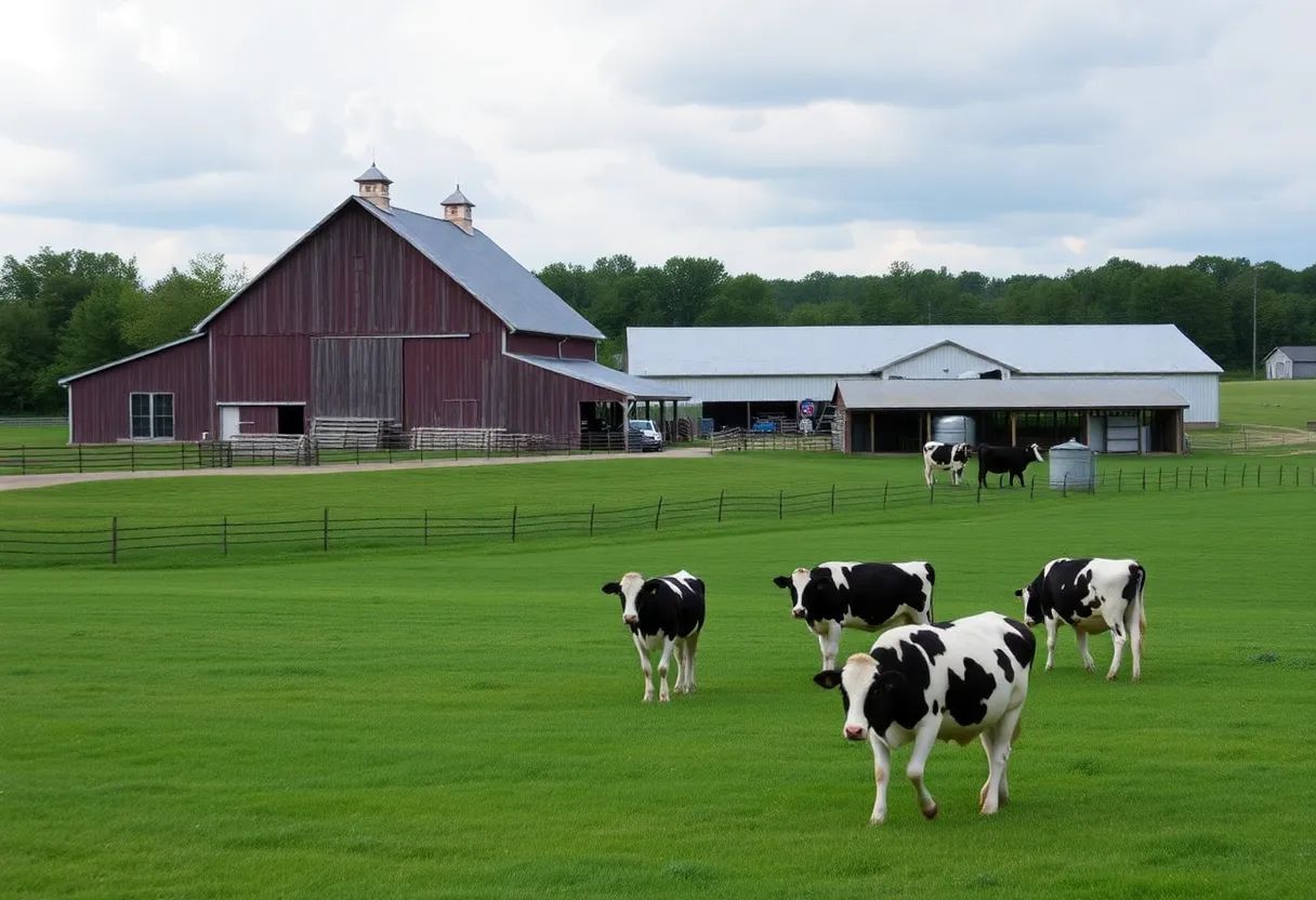 Dairy cows grazing on a farm in Oneida County