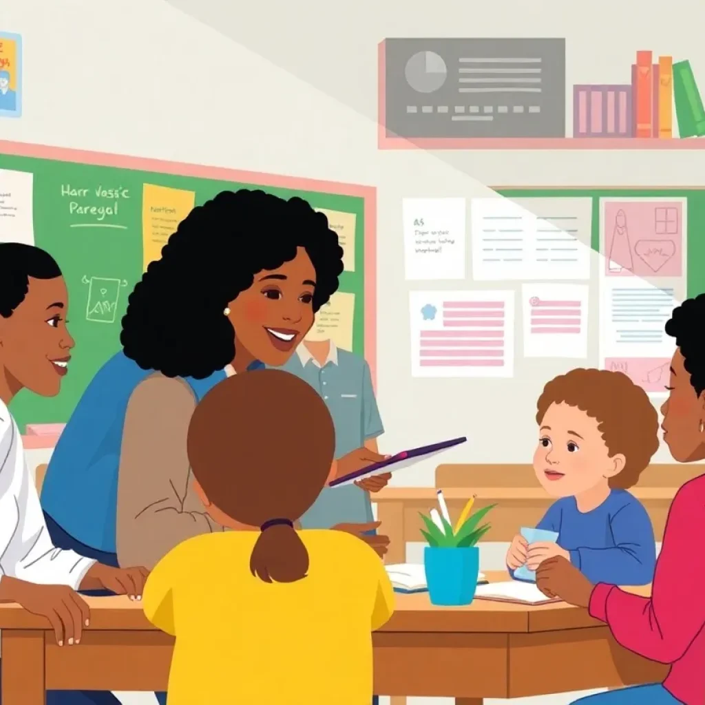 Parents engaging in a school council meeting in New York City
