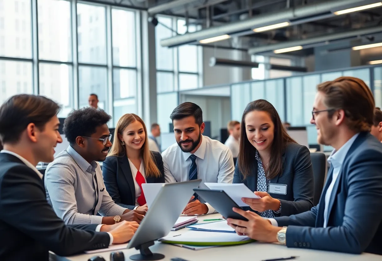 New York City office with professionals managing payroll outsourcing