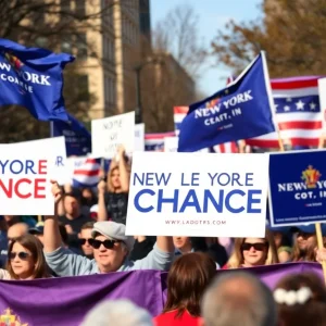 Rally supporting a change in New York leadership
