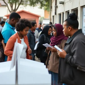 Voters at a polling station in New York during Senate election