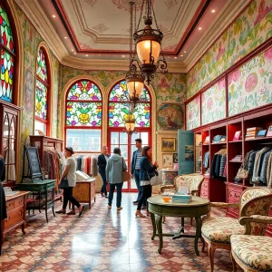 Interior view of Printemps luxury retail store in NYC, featuring unique design elements