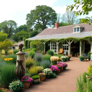 Wide shot of Rosedale Nurseries garden center showcasing various plants.