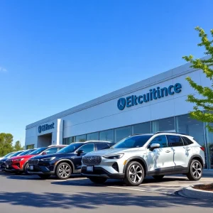 VinFast dealership in California featuring electric SUVs