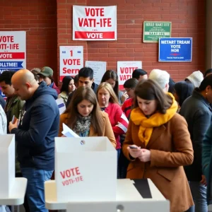 Voters participating in the New York City primary election