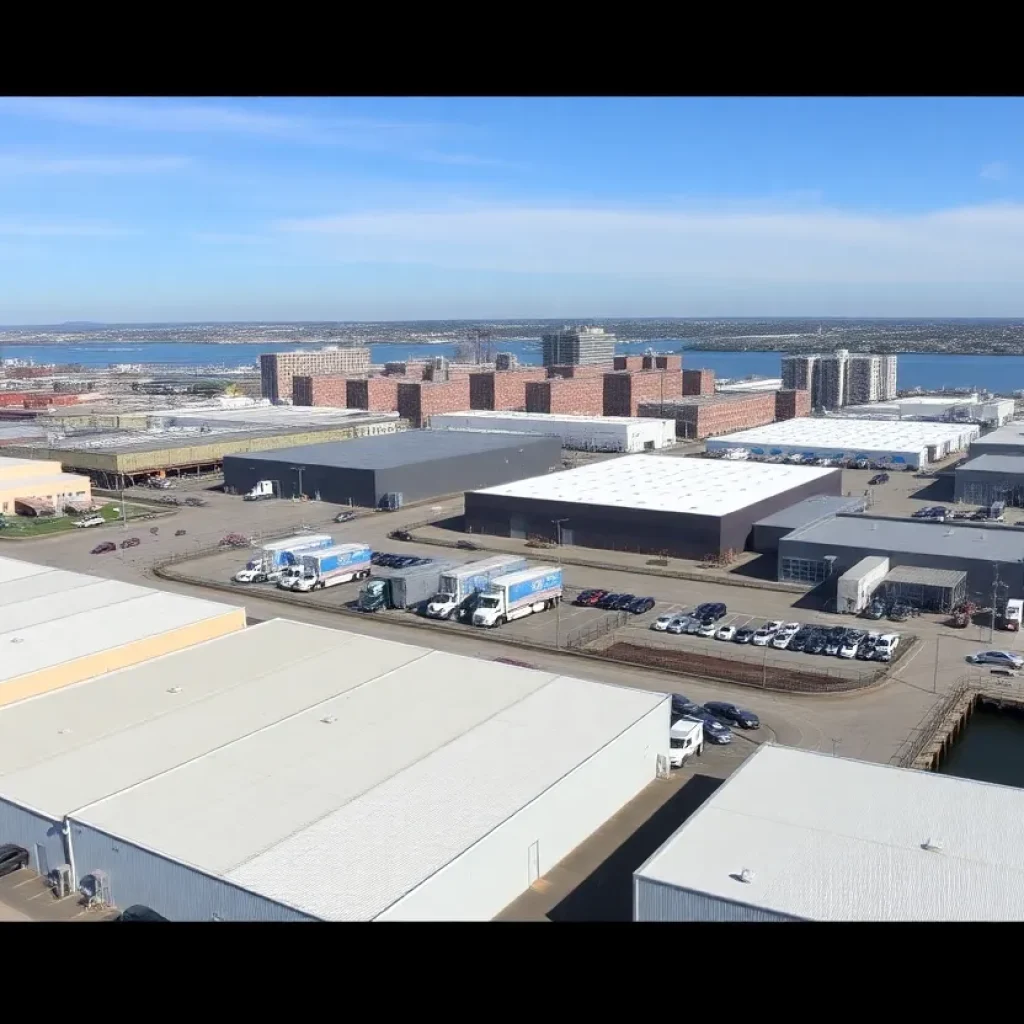 Aerial view of the West Shore Business Improvement District in Staten Island