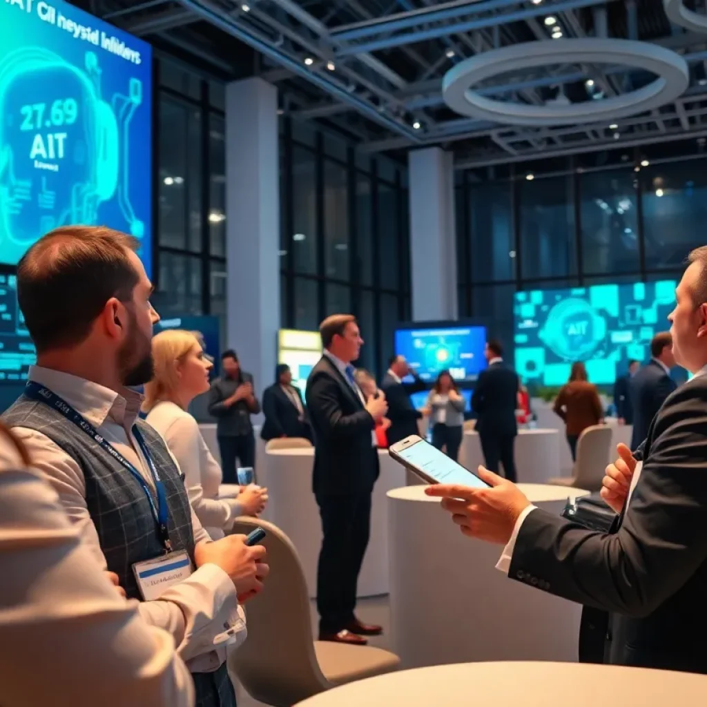 Audience at an AI automation panel discussion during a financial conference