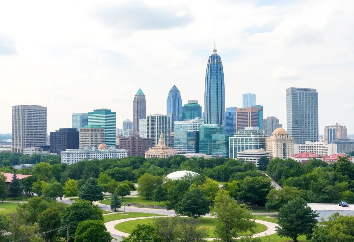 Atlanta skyline with iconic real estate developments