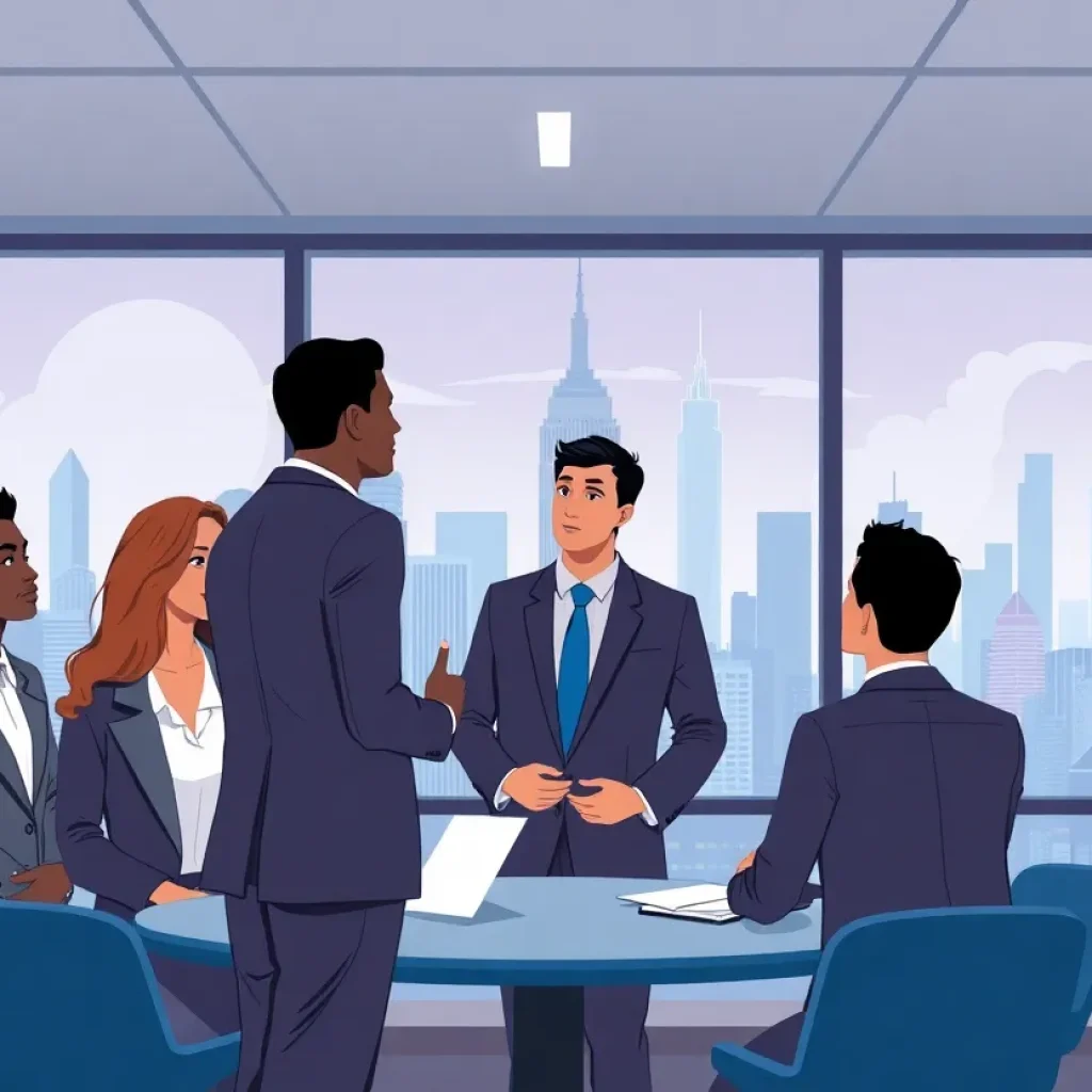 A diverse group of NYC business leaders discussing proposals