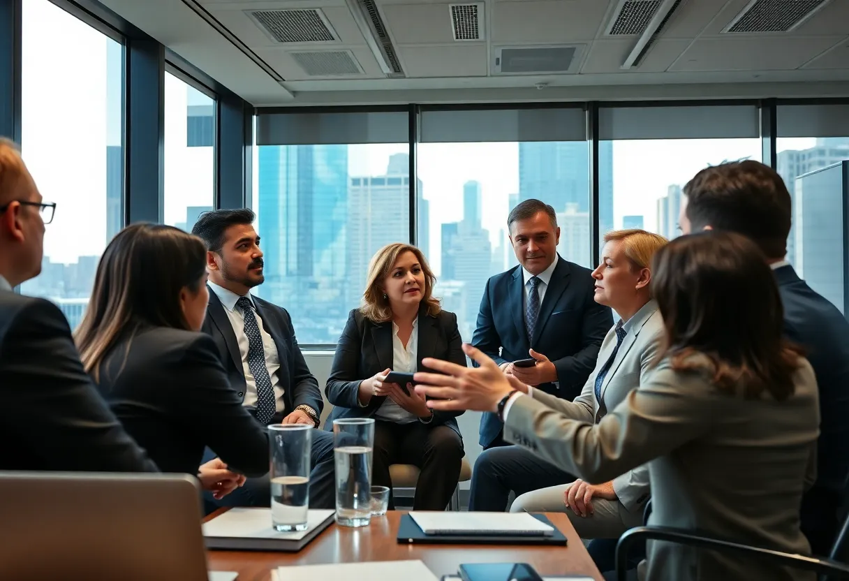 New York City business leaders discussing policies