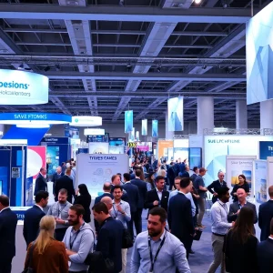 Crowd at the Business Travel Show America showcasing corporate travel innovations.