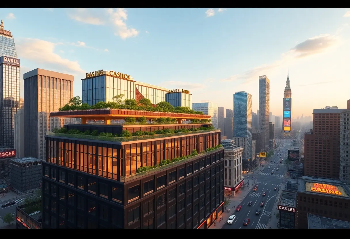 Concept art of Caesars Palace Times Square casino hotel.