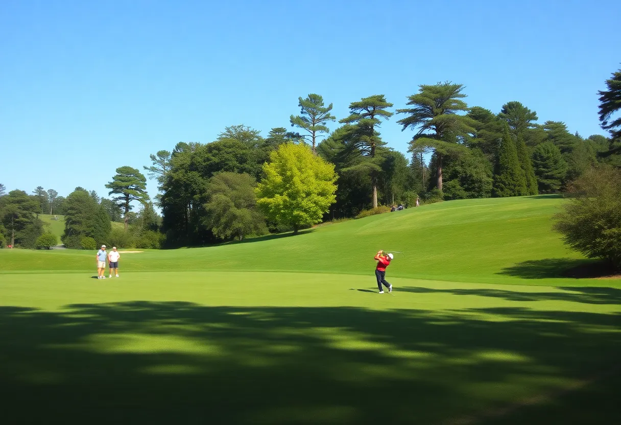 Players competing at the Casella Golf Championship on a sunny day