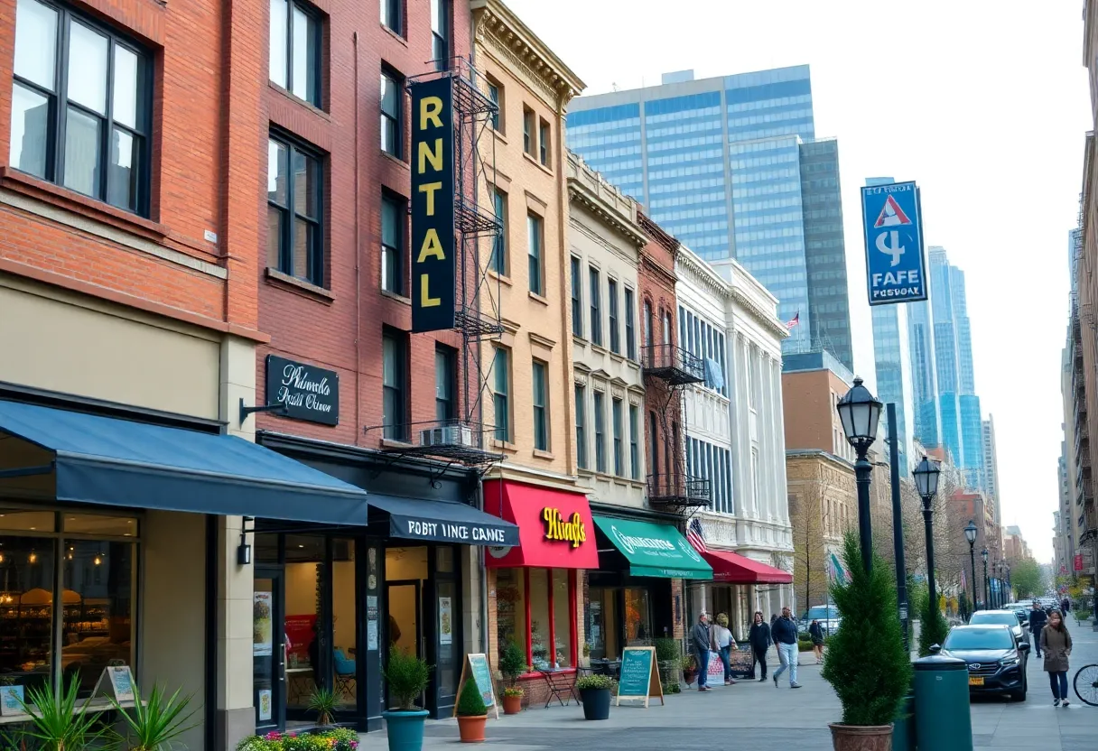 Vibrant business district in Central New York