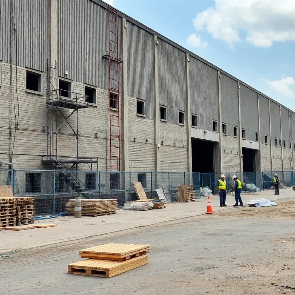 Vacant industrial lot ready for renovations in College Point, Queens.