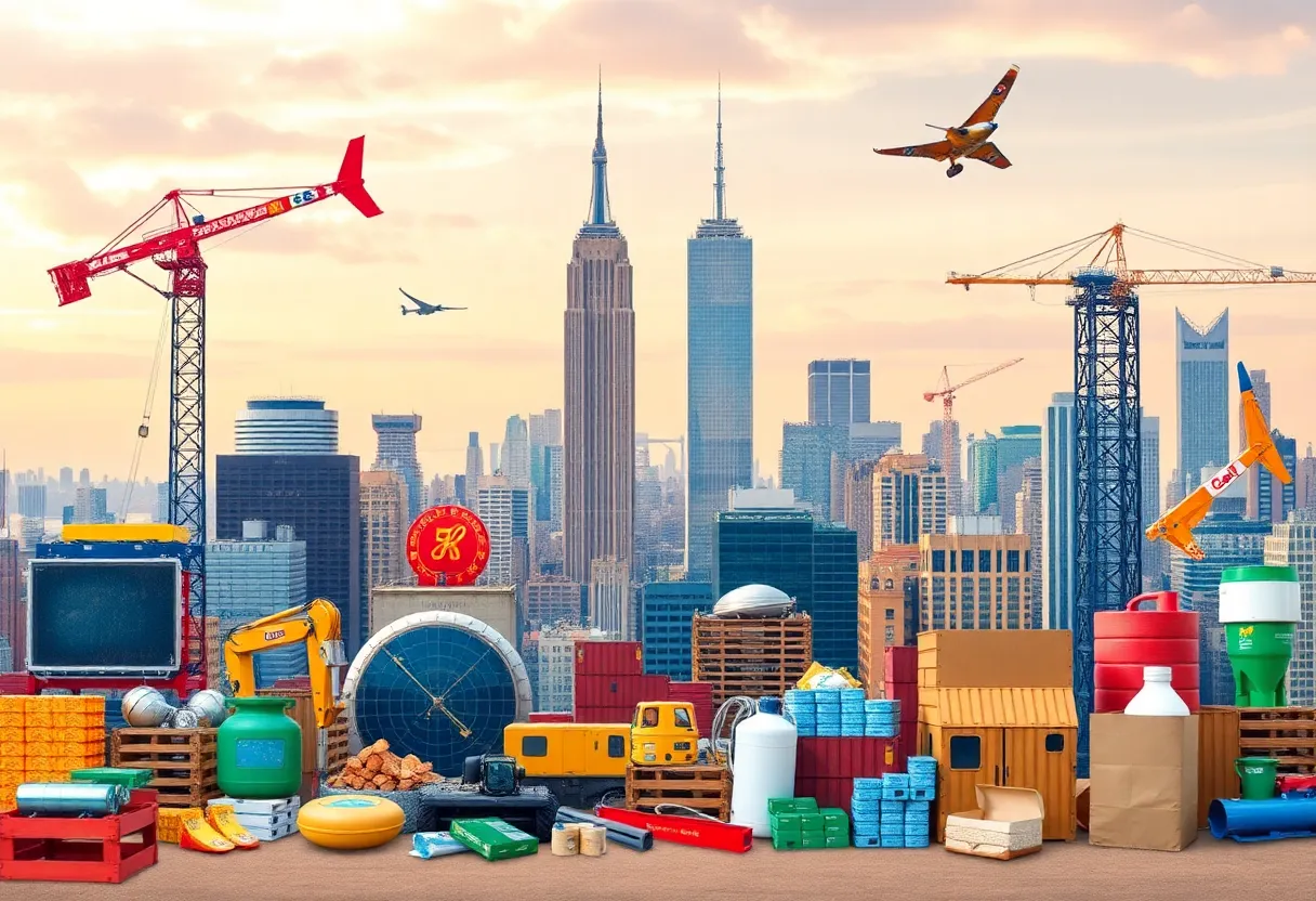 Collage of New York-made products showcasing manufacturing diversity