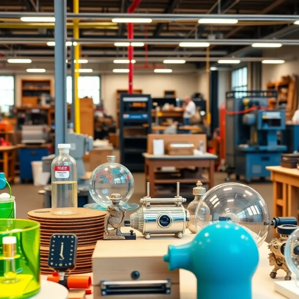 A collage of unique manufacturing products made in New York.