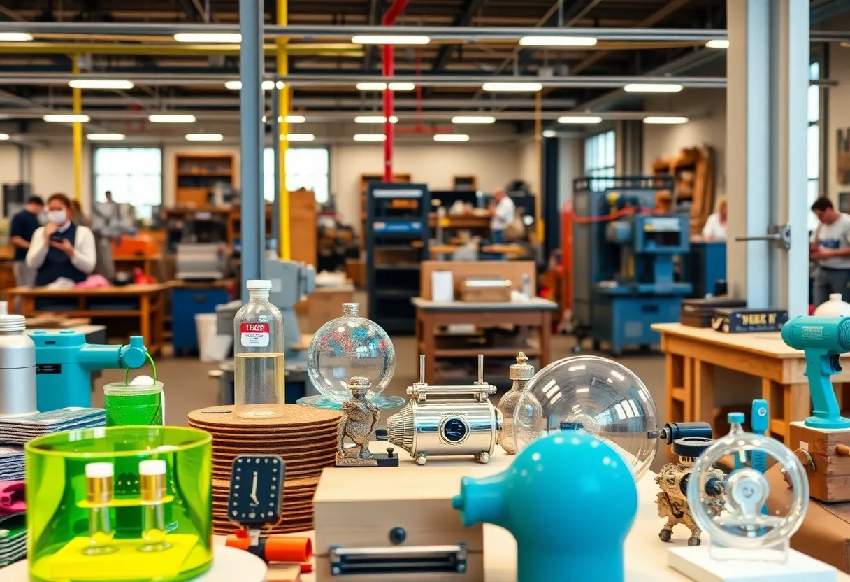 A collage of unique manufacturing products made in New York.
