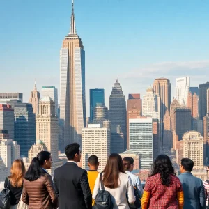 Vibrant skyline of New York City showcasing diversity