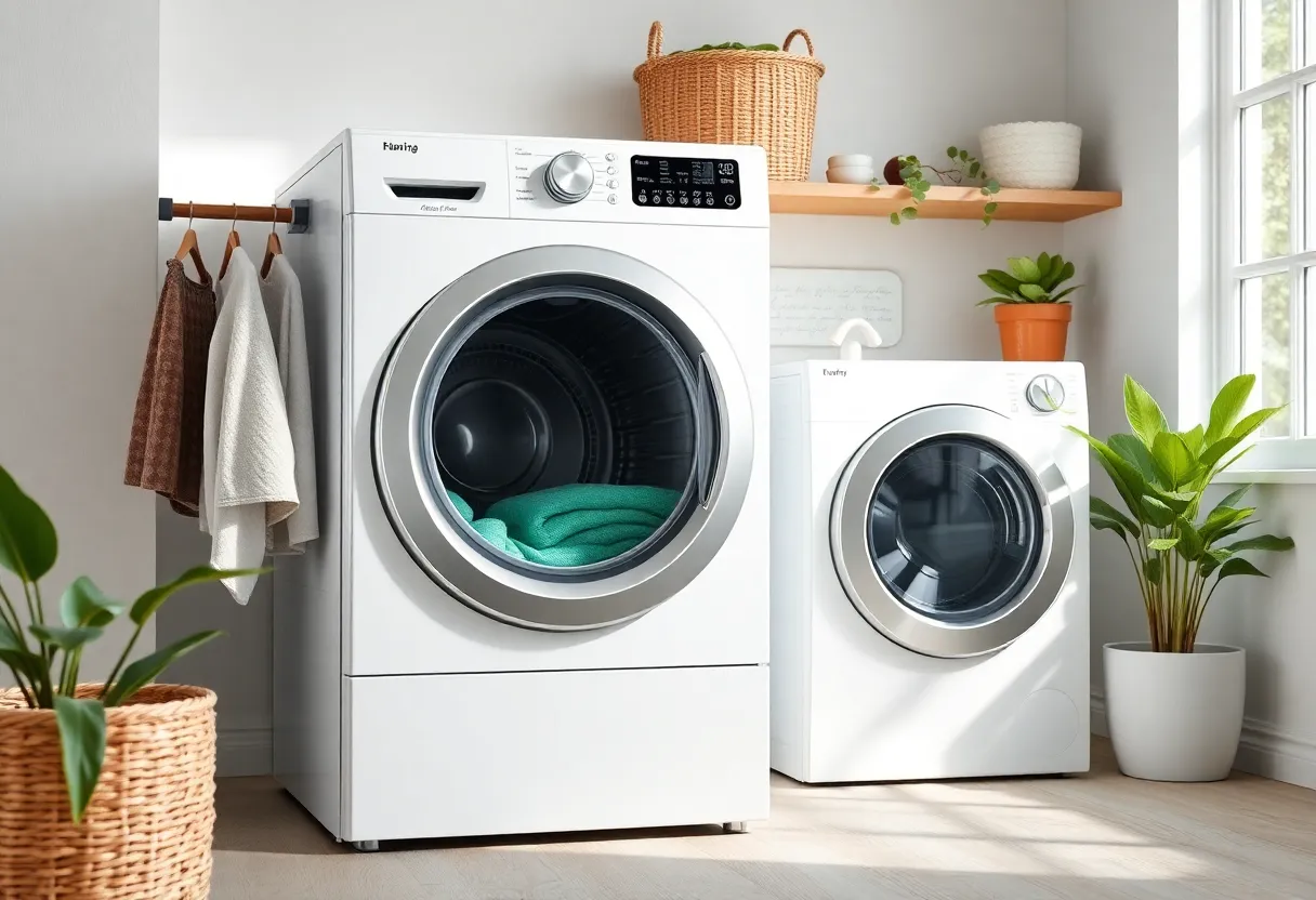 Modern energy-efficient heat pump clothes dryer