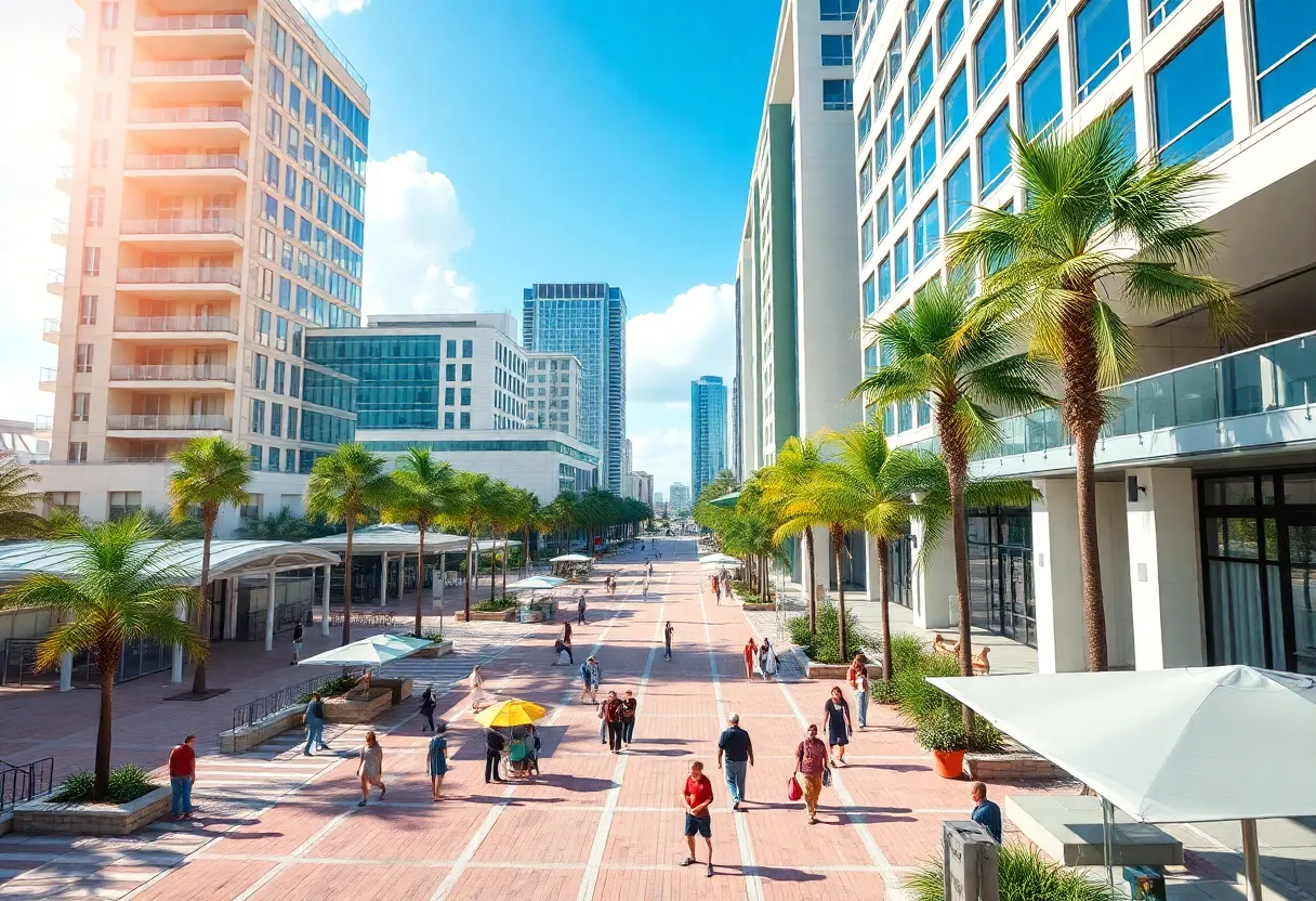 A sunny Florida cityscape promoting business growth and relocation opportunities.