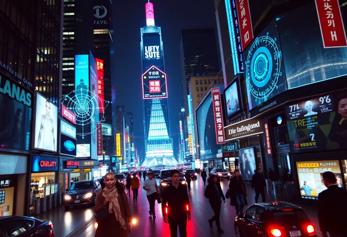 Futuristic cityscape illustrating artificial intelligence integration