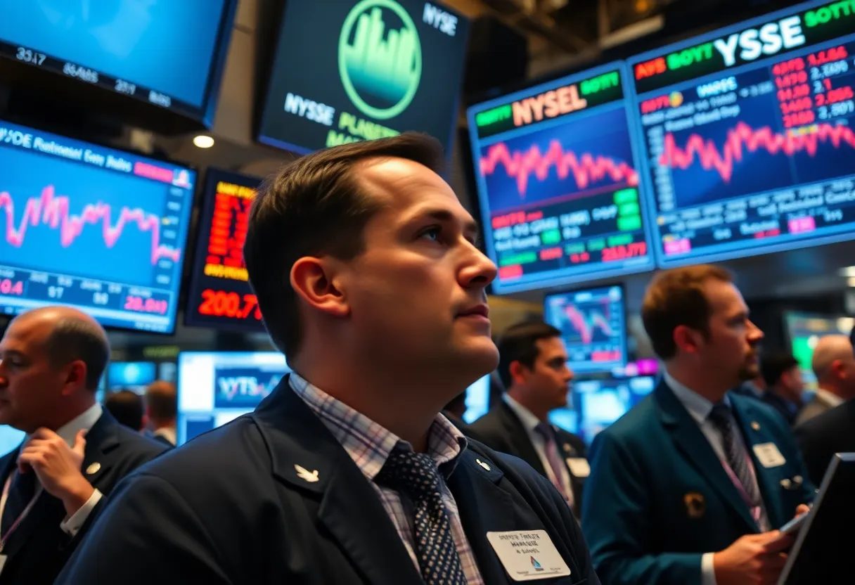 Traders reacting to stock market decline