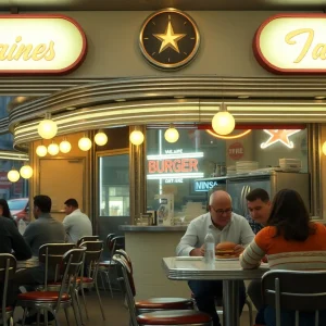 Interior view of Hector's Cafe and Diner with customers enjoying meals