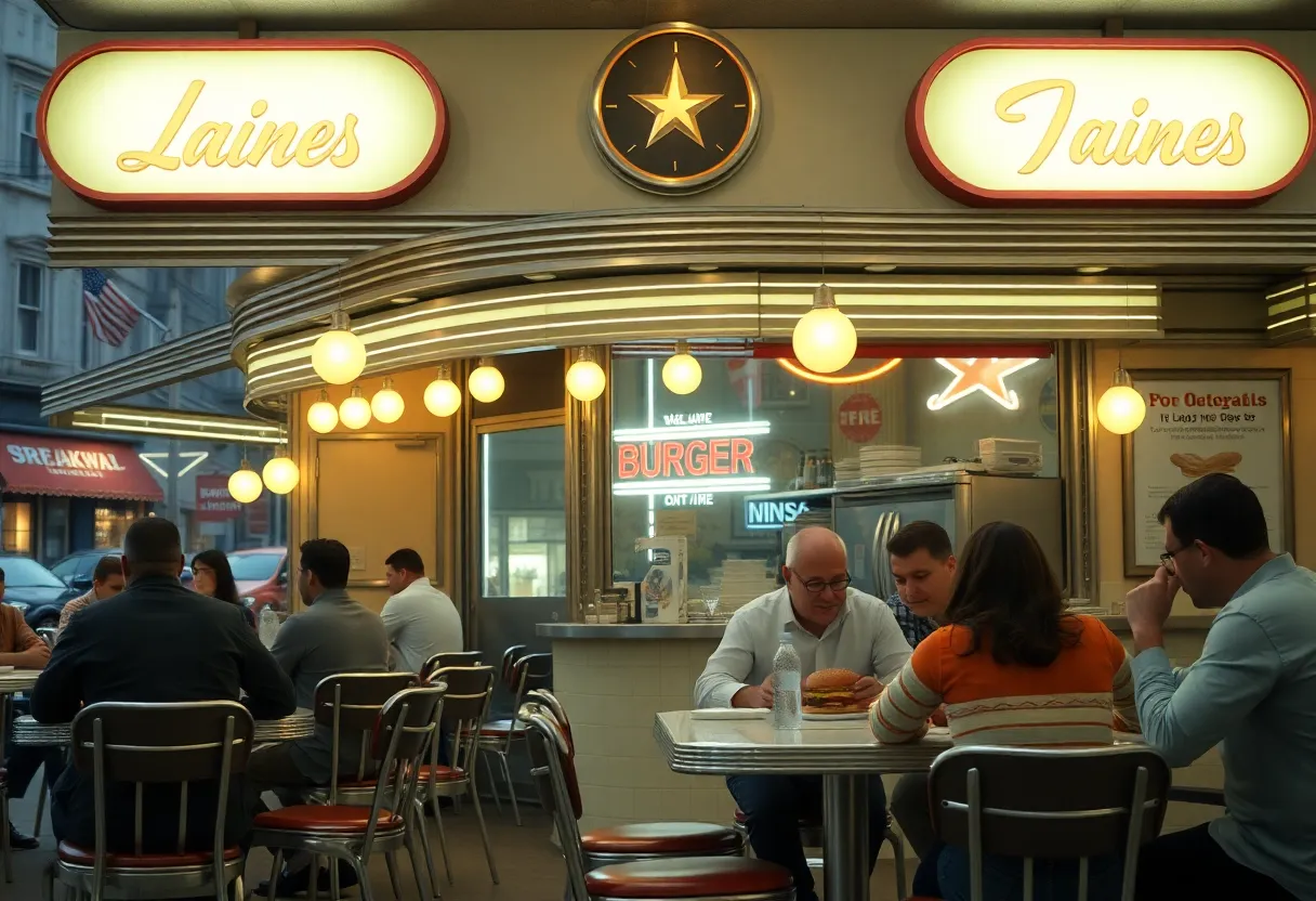 Interior view of Hector's Cafe and Diner with customers enjoying meals