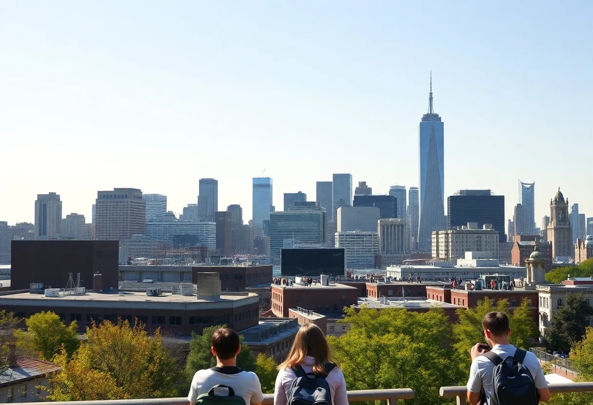 Students at a high school in New York City