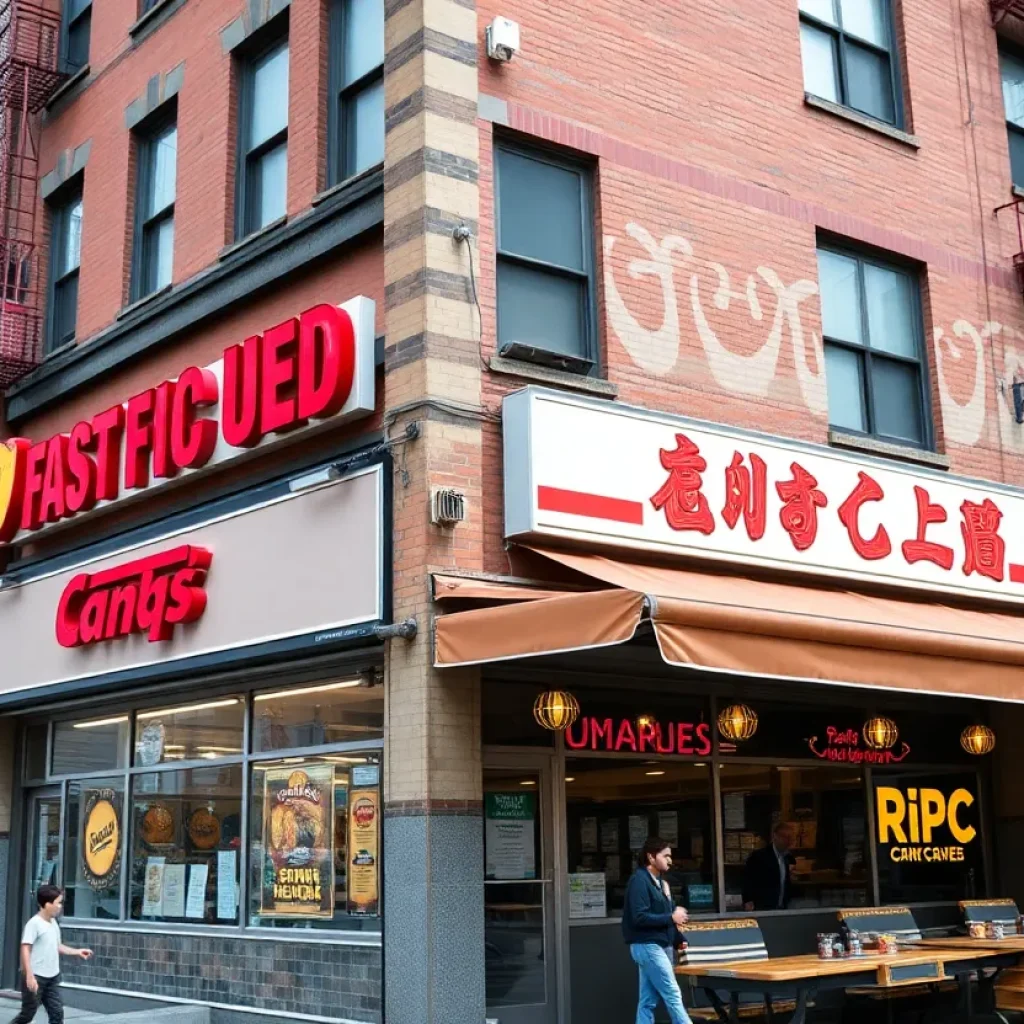 Former fast-food building in New York City, representing culinary history.