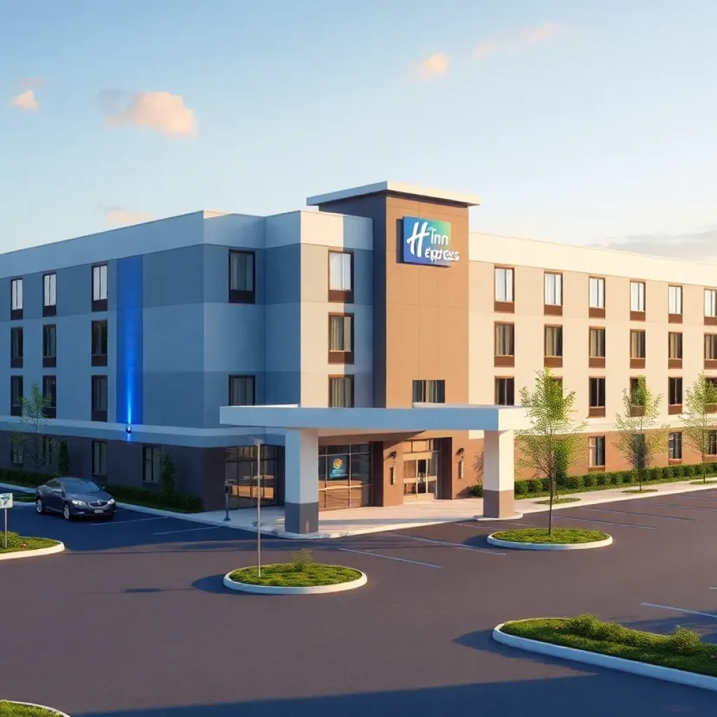Artist's rendering of the proposed Holiday Inn Express hotel in Salina, NY