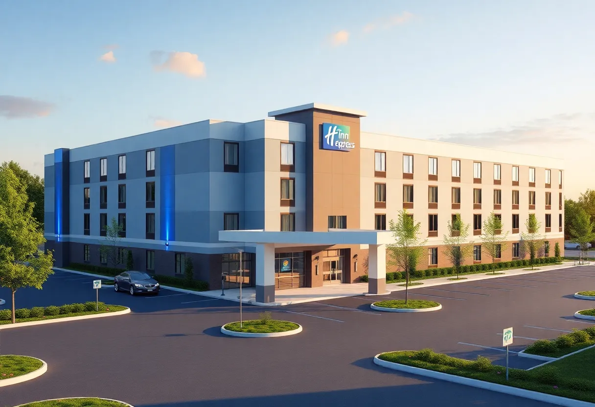 Artist's rendering of the proposed Holiday Inn Express hotel in Salina, NY