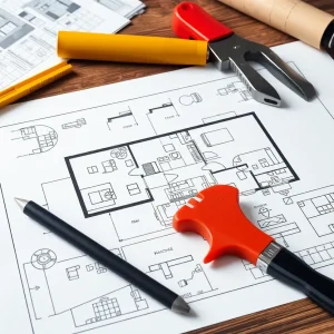 Blueprint and building codes for home construction