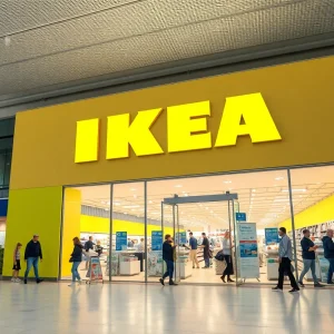 Exterior view of the new IKEA store in Syracuse, NY