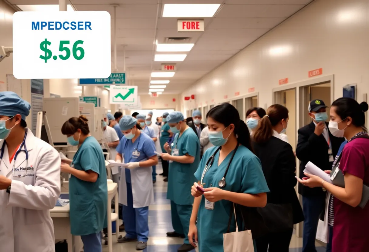 Healthcare professionals discussing budget issues in a New York hospital