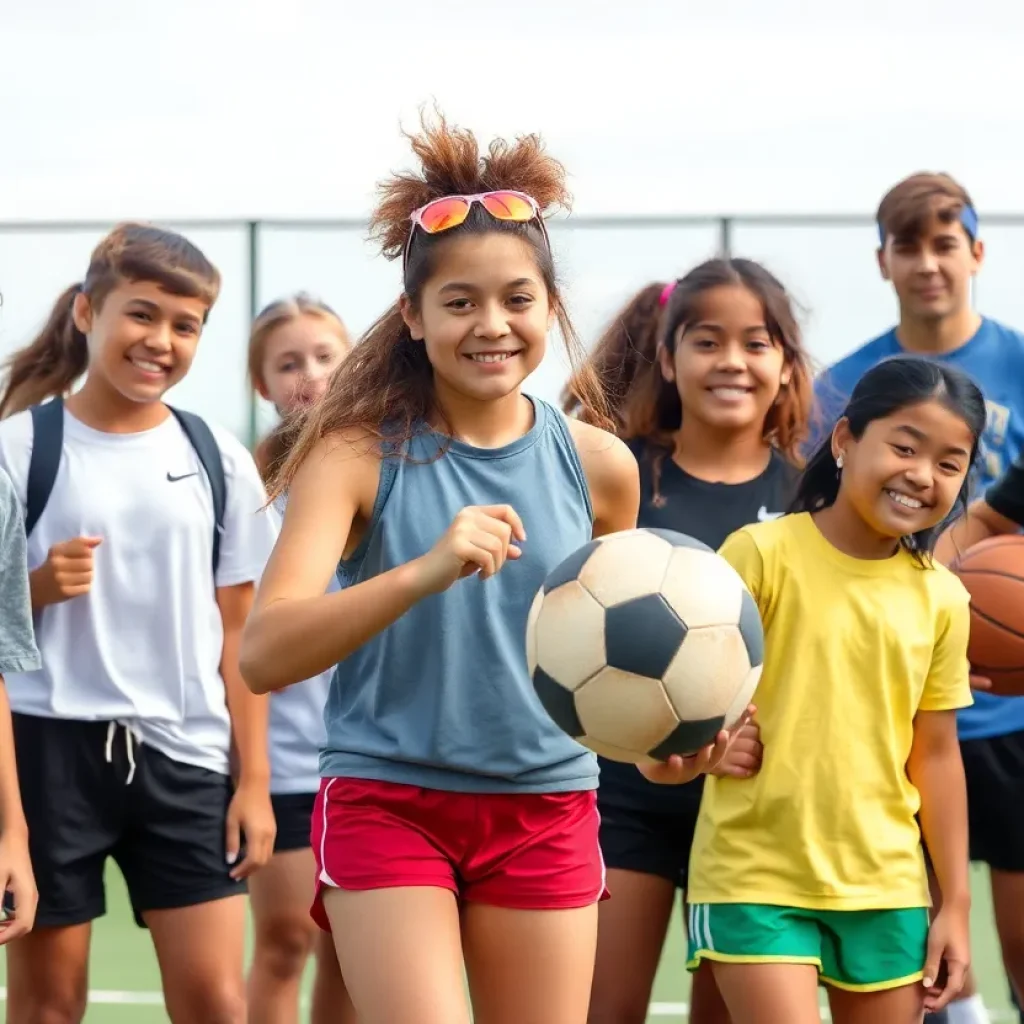 High school students participating in sports reflecting gender diversity.