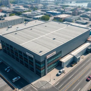 Aerial view of the industrial property acquired by Terreno Realty in Long Island City, Queens.