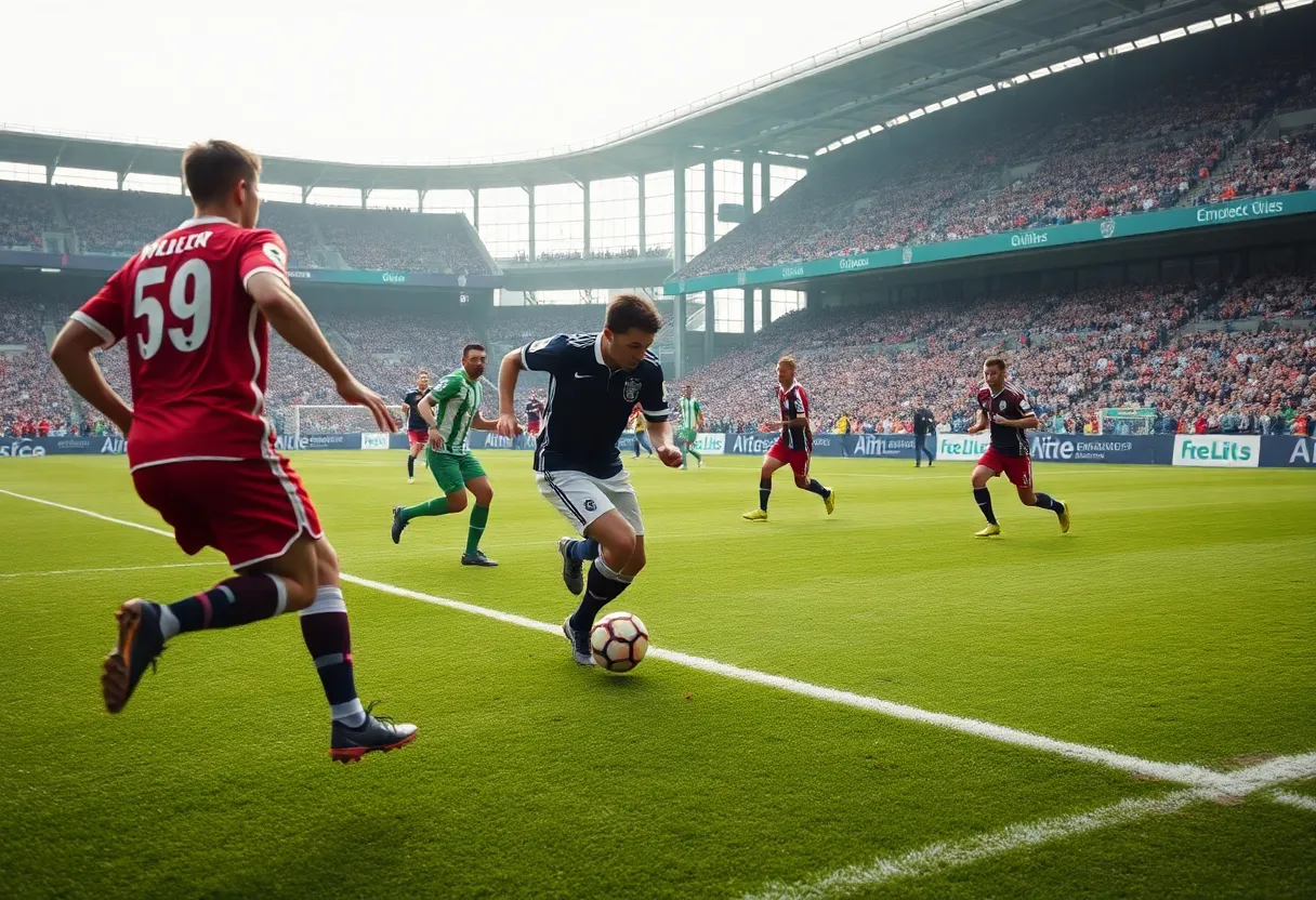Dynamic moment from Inter Miami's soccer match against FC Cincinnati