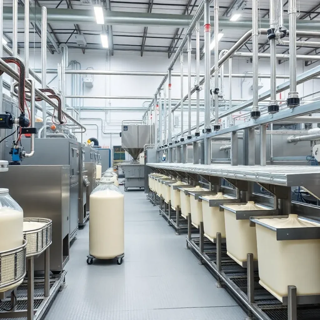 Upgraded dairy processing facility with advanced technology