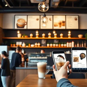 Interior of a Luckin Coffee store in New York City