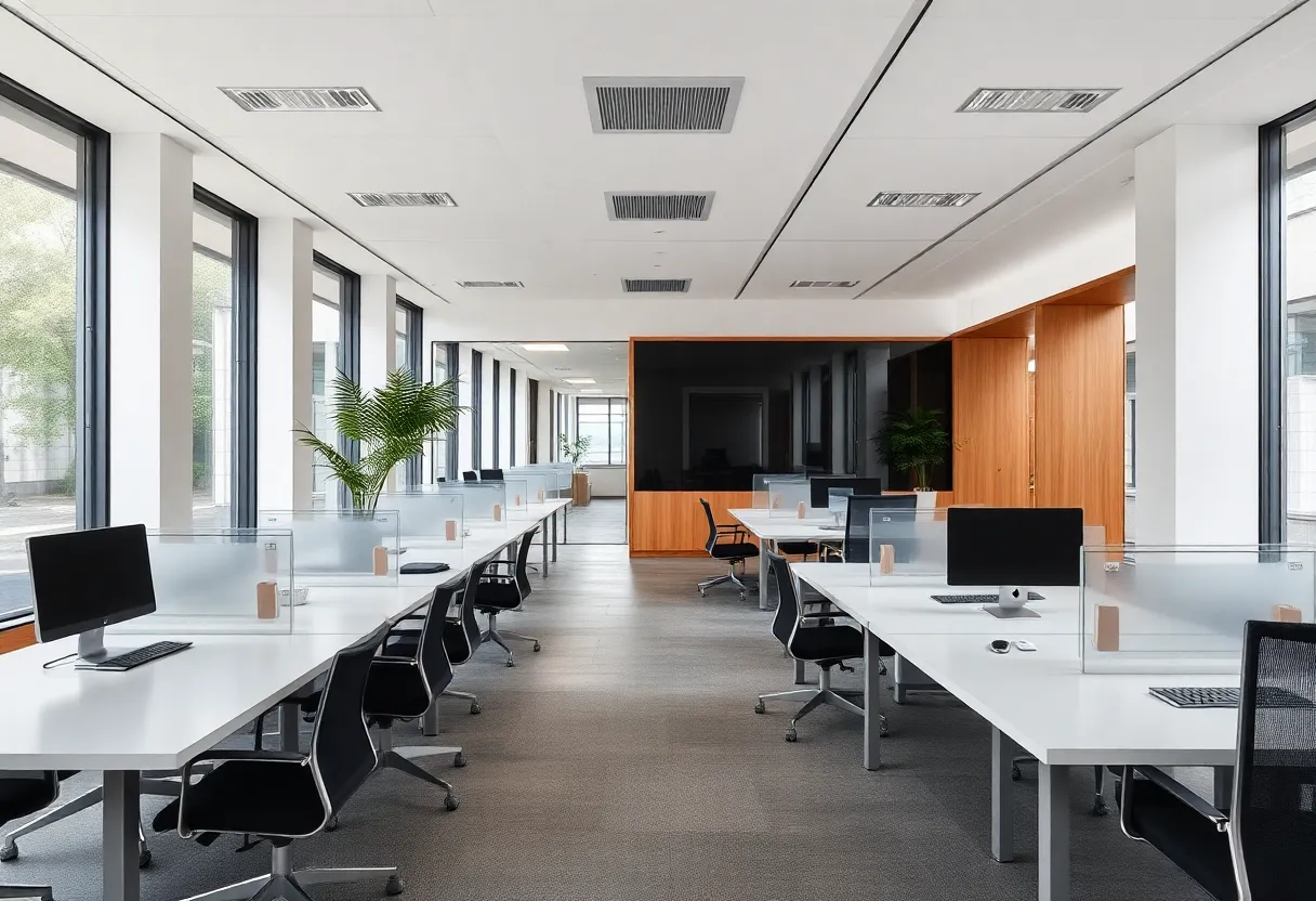 Empty Milan office of LuisaViaRoma during restructuring