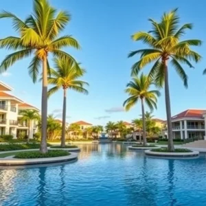 Luxurious properties in Florida showcasing modern architecture.