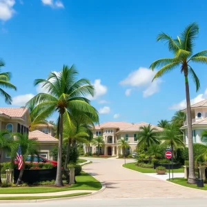 A collection of luxury homes surrounded by palm trees in South Florida
