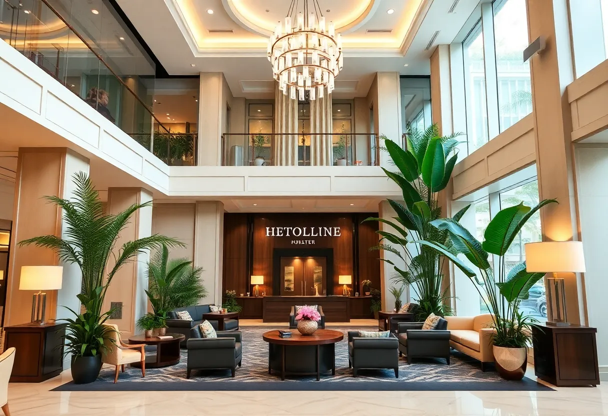 Luxury hotel lobby depicting expansion in hospitality