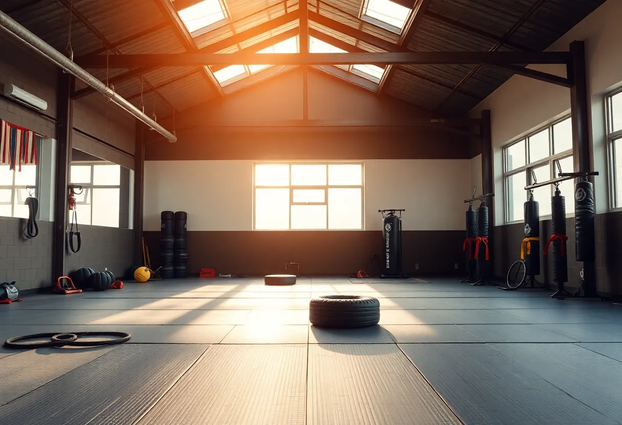 Visual representation of martial arts training environment